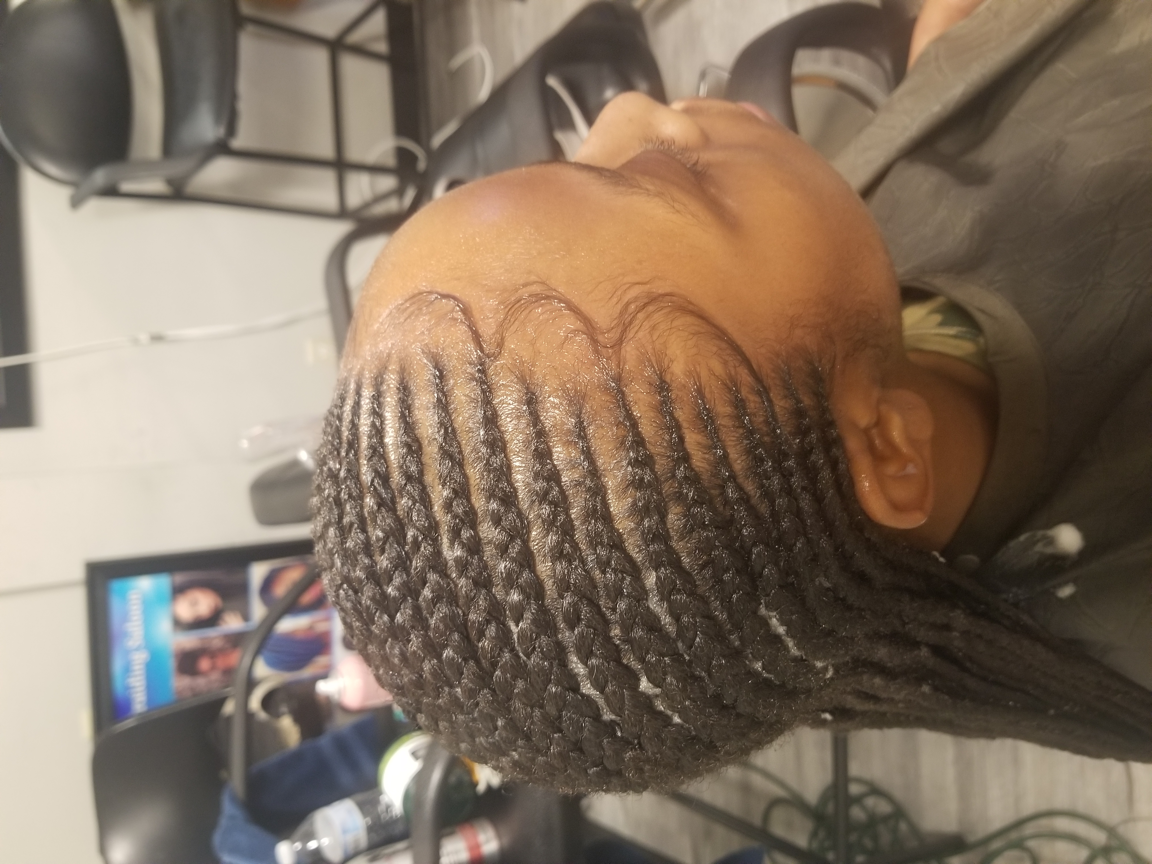 Box braids with colorful extensions