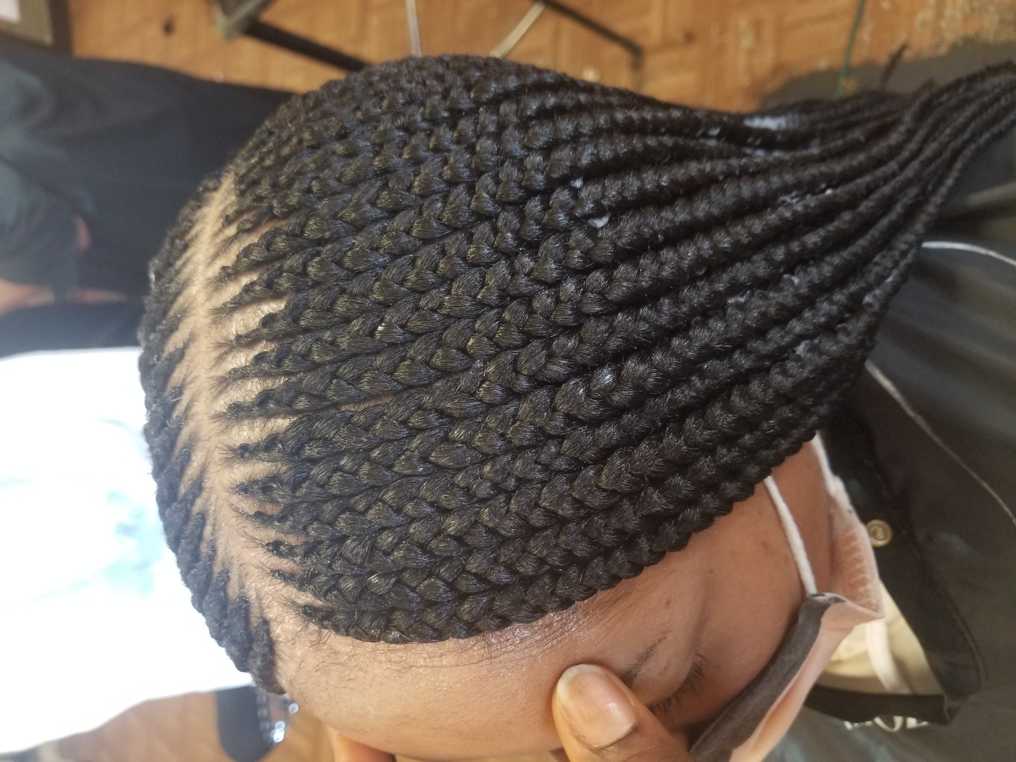 Natural hair products and oils display